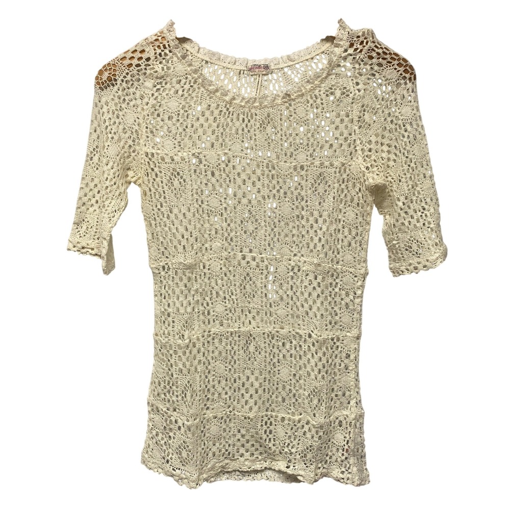 Free People‎ Intimately Sheer Lace Top XS TP Boho Peasant Festival Coquette